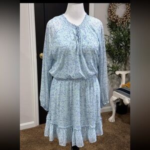 Gianni Bini Light Blue Floral Midi Dress